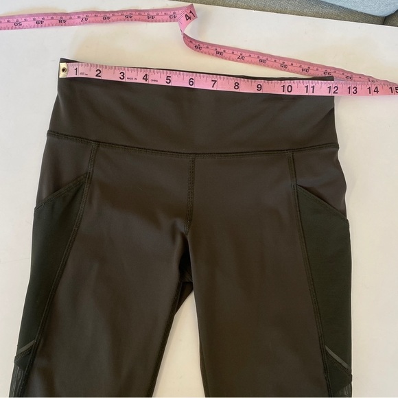 Lululemon || Miles Ahead Tight 28" Dark Olive Pocket Mesh Reflective Leggings 4 - Picture 5 of 7